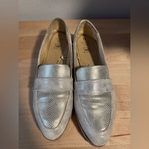 Women's Metallic Silver Loafers